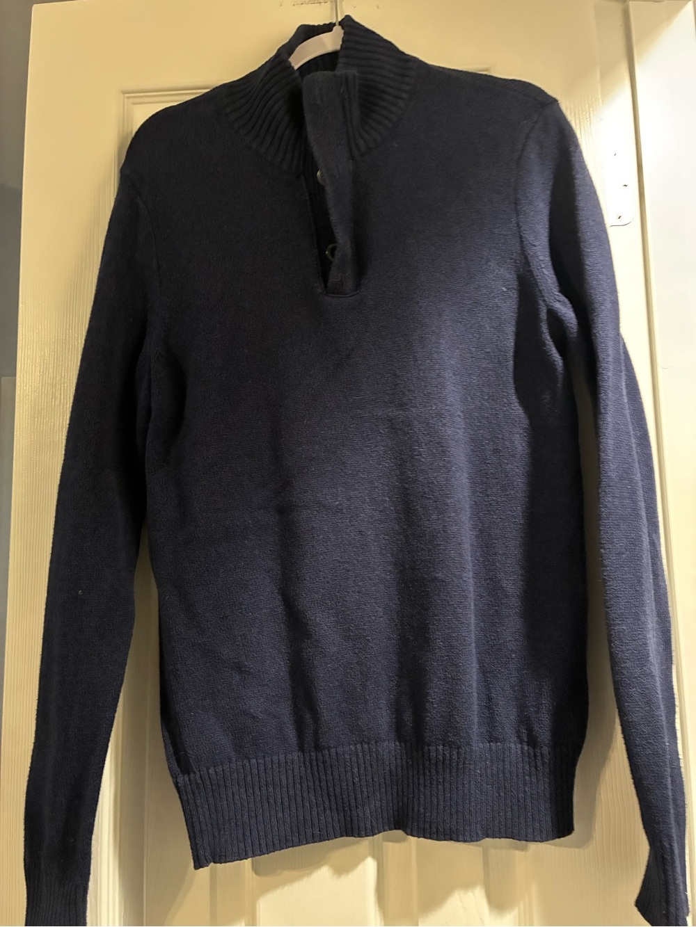 American Eagle Outfitters Men's Navy Zip-Front Pullover